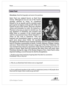 St. Peter and St. Paul Worksheets